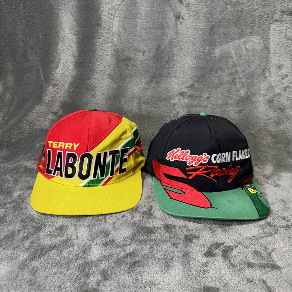 Lot Of 2 Vintage Terry Labonte Trucker Hats Kellogg's Racing #5 Chase 50th